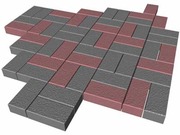 Тротуарная плитка Кирпичик серая 40-60 мм.